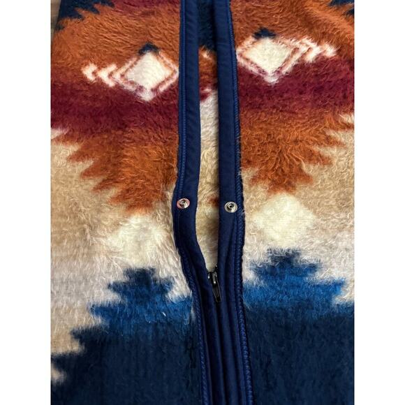 Biederlack Cuddle Wrap Snap Stadium Throw Aztec Tribal Blanket Zipper 77"x56" - Picture 11 of 15